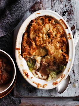 Chicken, cabbage and bread soup