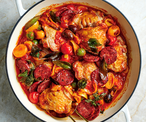 Chicken cacciatore with green olives