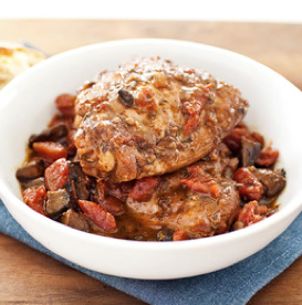 Chicken cacciatore with white wine and tarragon