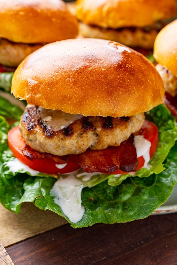 Chicken Caesar burgers