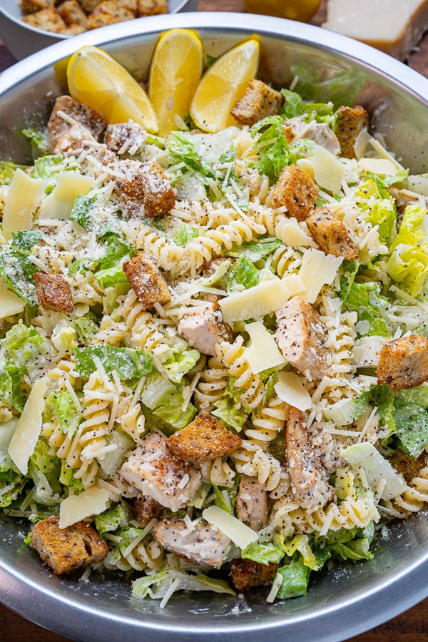 Chicken Caesar pasta salad