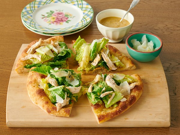 Chicken Caesar salad pizza