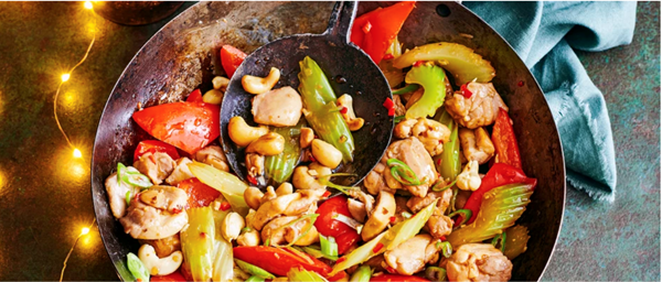 Chicken, celery and cashew stir-fry
