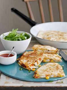Chicken, cheese and corn quesa-d-easies