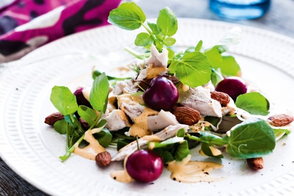 Chicken, cherry & almond salad