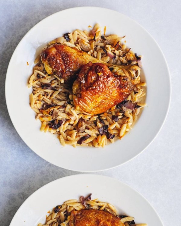 Chicken, chicory and orzo