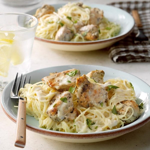 Chicken chiles rellenos Alfredo
