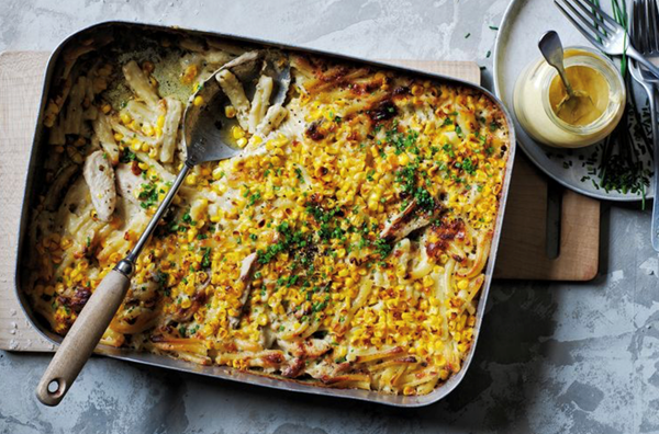Chicken, chive and creme fraiche mac 'n' cheese