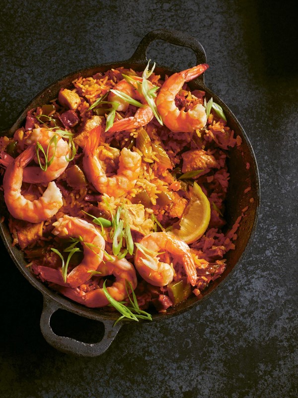 Chicken, chorizo & prawn jambalaya