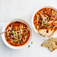 Chicken, chorizo and butter bean stew