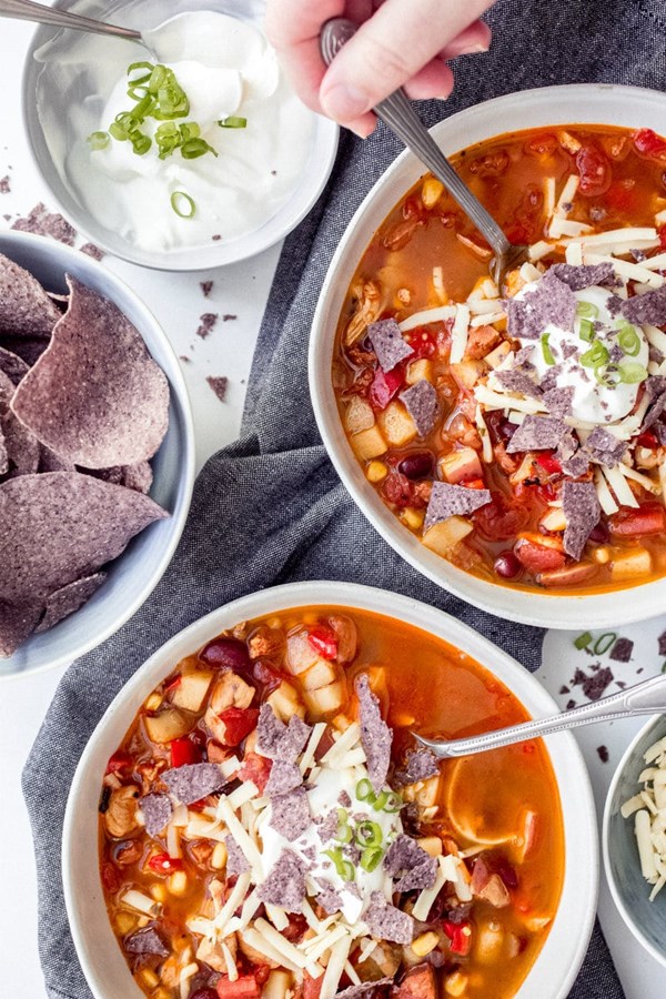 Chicken-chorizo tortilla soup