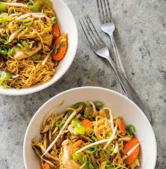 Chicken chow mein for two