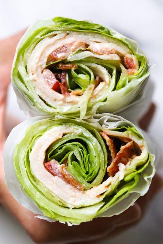 Chicken club lettuce wrap sandwich
