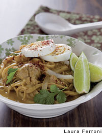 Chicken coconut noodle soup