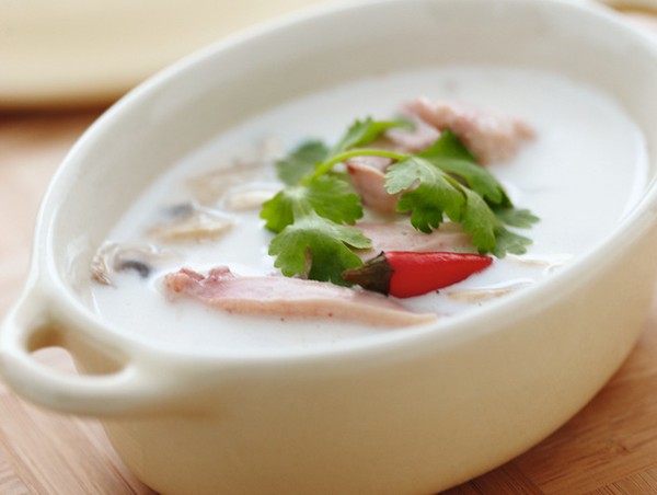 Chicken coconut soup (Tom kah gai) from 'Everyday Thai Cooking' (Cook the Book)