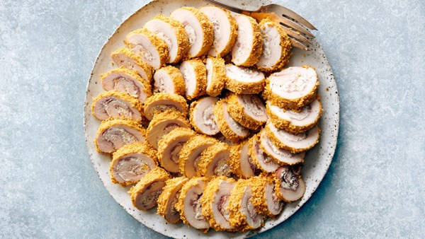 Chicken-cordon-bleu roll-ups