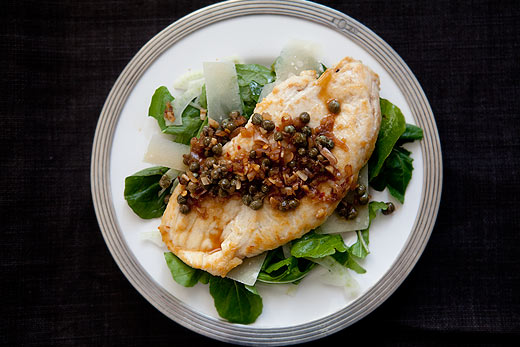 Chicken cutlets with caper sauce
