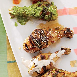 Chicken drumsticks with sesame glaze