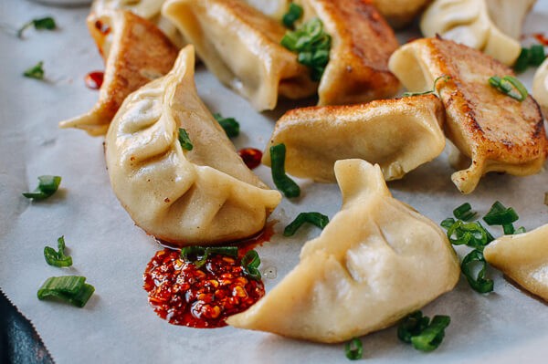 Chicken dumplings with shiitake mushrooms