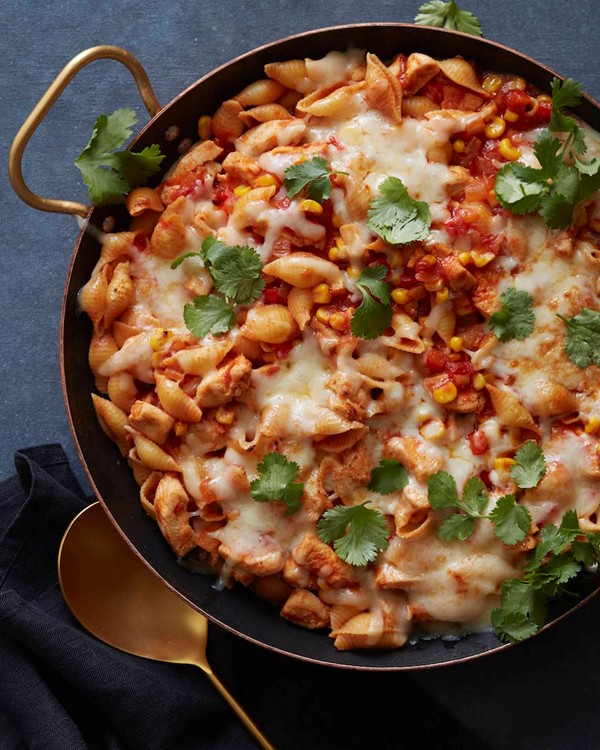 Chicken enchilada pasta bake