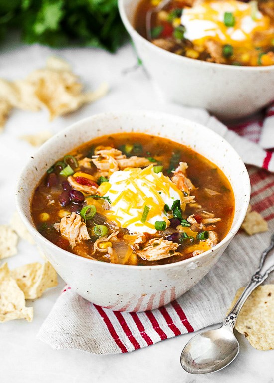 Chicken enchilada soup (Instant Pot or slow cooker)