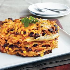 Chicken enchilada stack