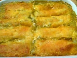 Chicken enchilada "verde" for your Americanized, unauthentic Cinco de Mayo fiesta