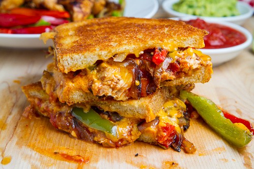 Chicken fajita grilled cheese