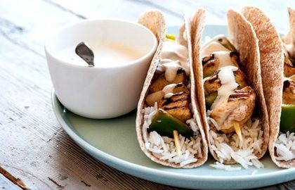 Chicken fajita kebabs