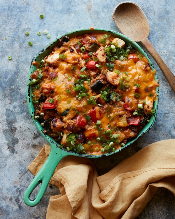 Chicken fajita skillet quinoa bake