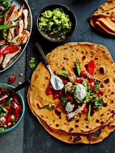 Chicken fajitas & homemade smoked paprika wraps