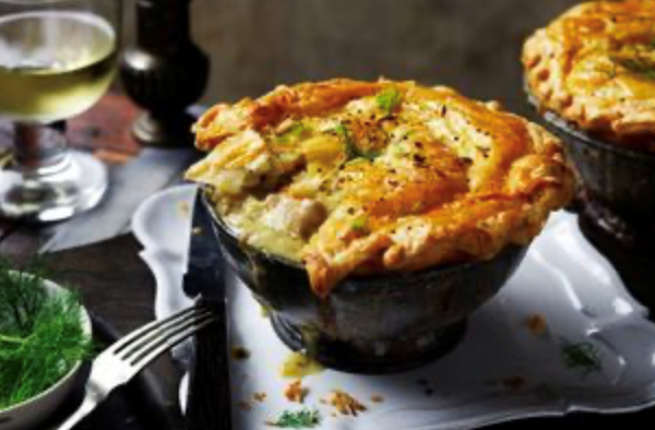 Chicken, fennel and caramelised leek pot pies