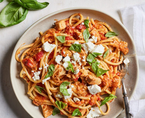 Chicken feta pasta