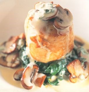 Chicken fillet 'steaks' with chestnut mushrooms, sage and lemon sauce