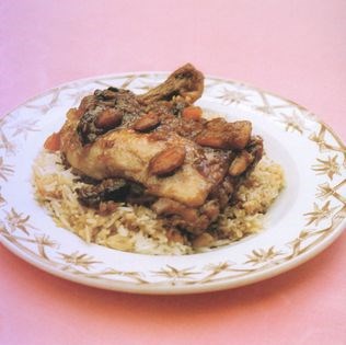 Chicken Firuzabad with fluffy rice