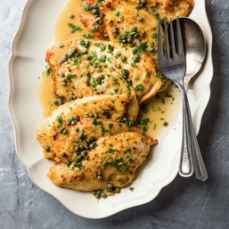 Chicken Francese with lemon-caper sauce