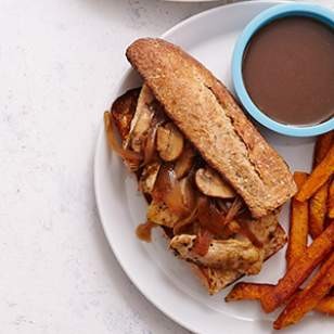 Chicken French dip sandwiches