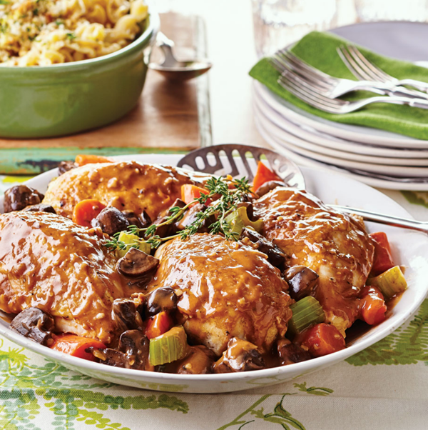 Chicken fricassee with mushrooms