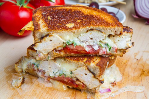 Chicken gyro grilled cheese (aka the gyro melt)