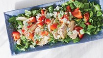 Chicken gyro salad with lemon-herb tzatziki dressing