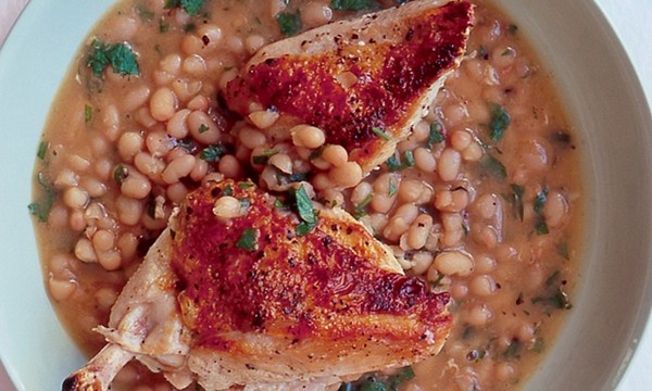 Chicken, haricot beans and lemon