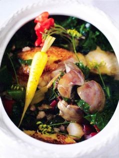 Chicken ‘hotch potch’ with Star Inn kitchen garden vegetables