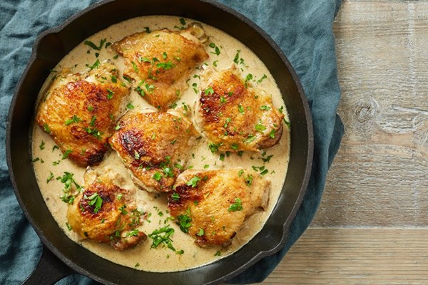 Chicken in mustard sauce (Poulet à la moutarde)