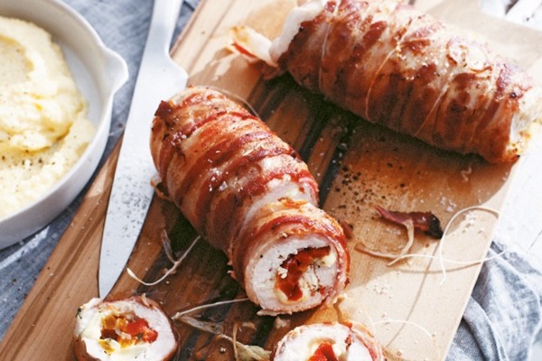 Chicken involtini with smoked mozzarella