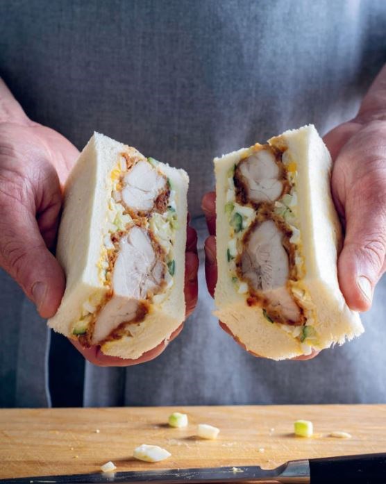 Chicken karaage in namban sauce [sando]