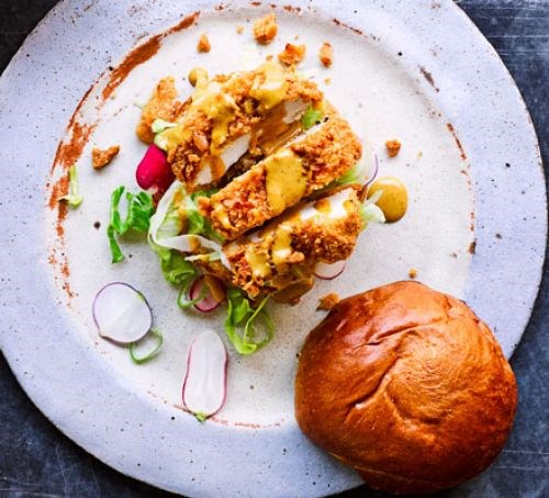 Chicken katsu curry burgers 