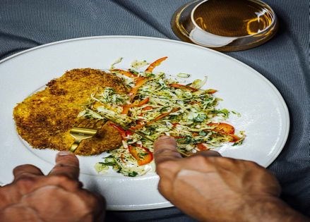 Chicken katsu with poppy seed coleslaw