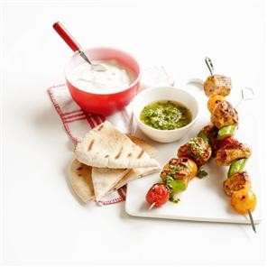 Chicken kebabs with gremolata