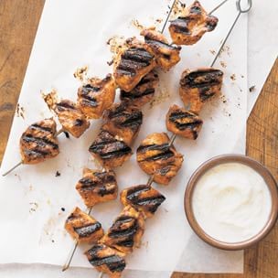 Chicken kebabs with tandoori spices