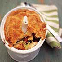 Chicken, leek and bacon pie